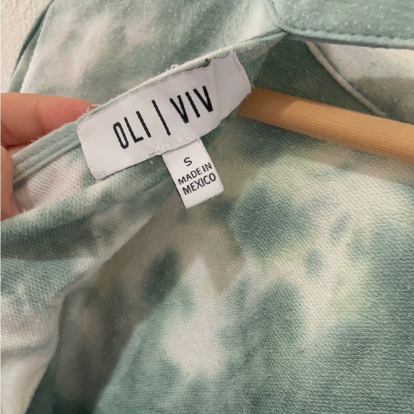 Teal open back Tie-Dye Women's Sweatshirt - Picture 10 of 10